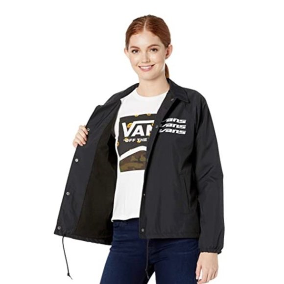 💖MEGA SALE💖VANS Thanks Coach Superspeedee Womens XS S Jacket Black VN0A47V5BLK - Picture 5 of 7